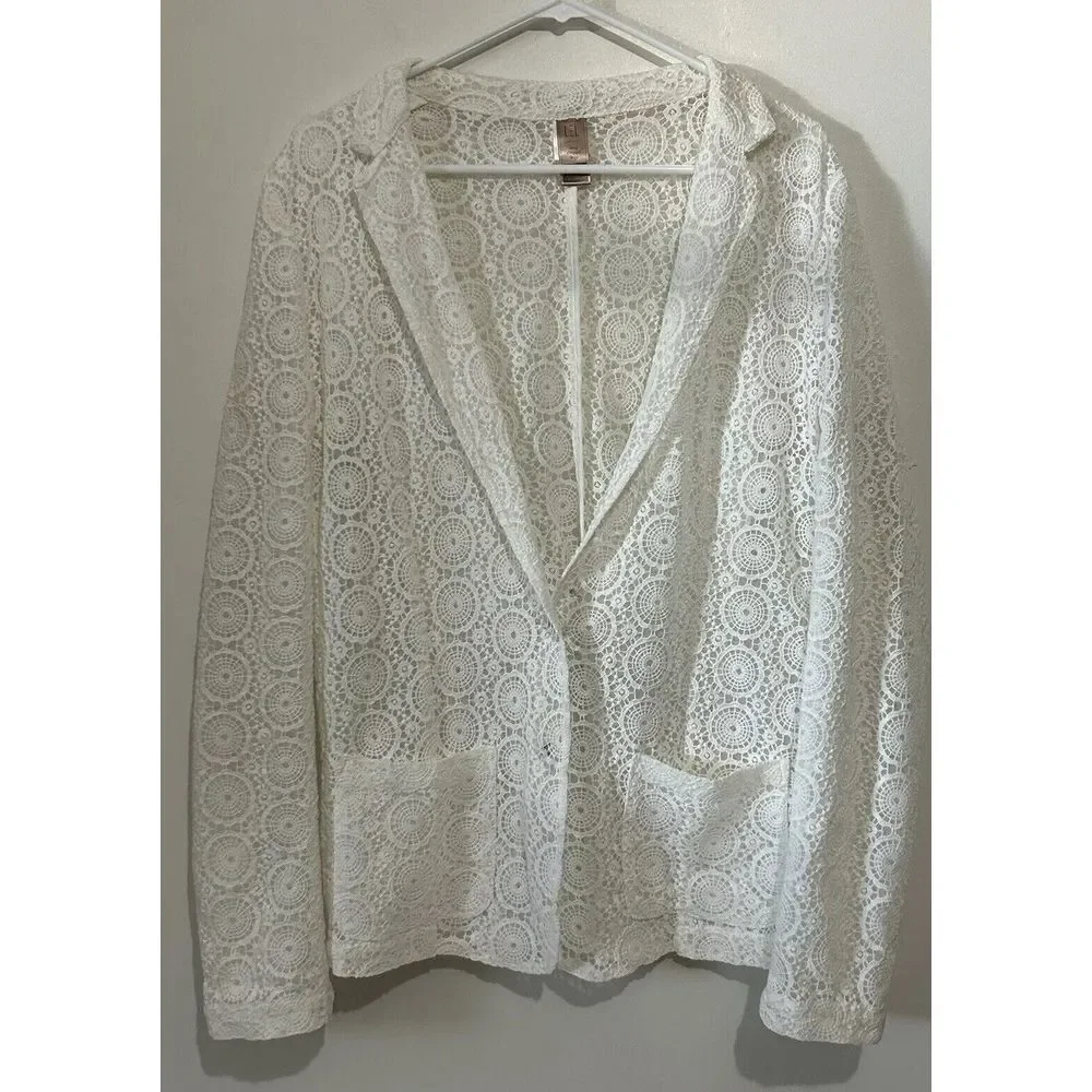LEL  Lace Coverup‎ Jacket Size Large